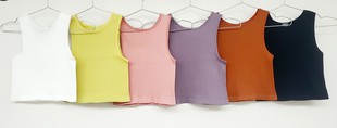 Ribbed high neck Crop Tank