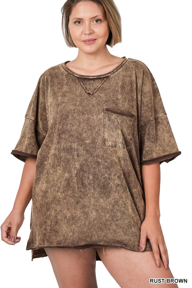 Acid washed shirt with pocket