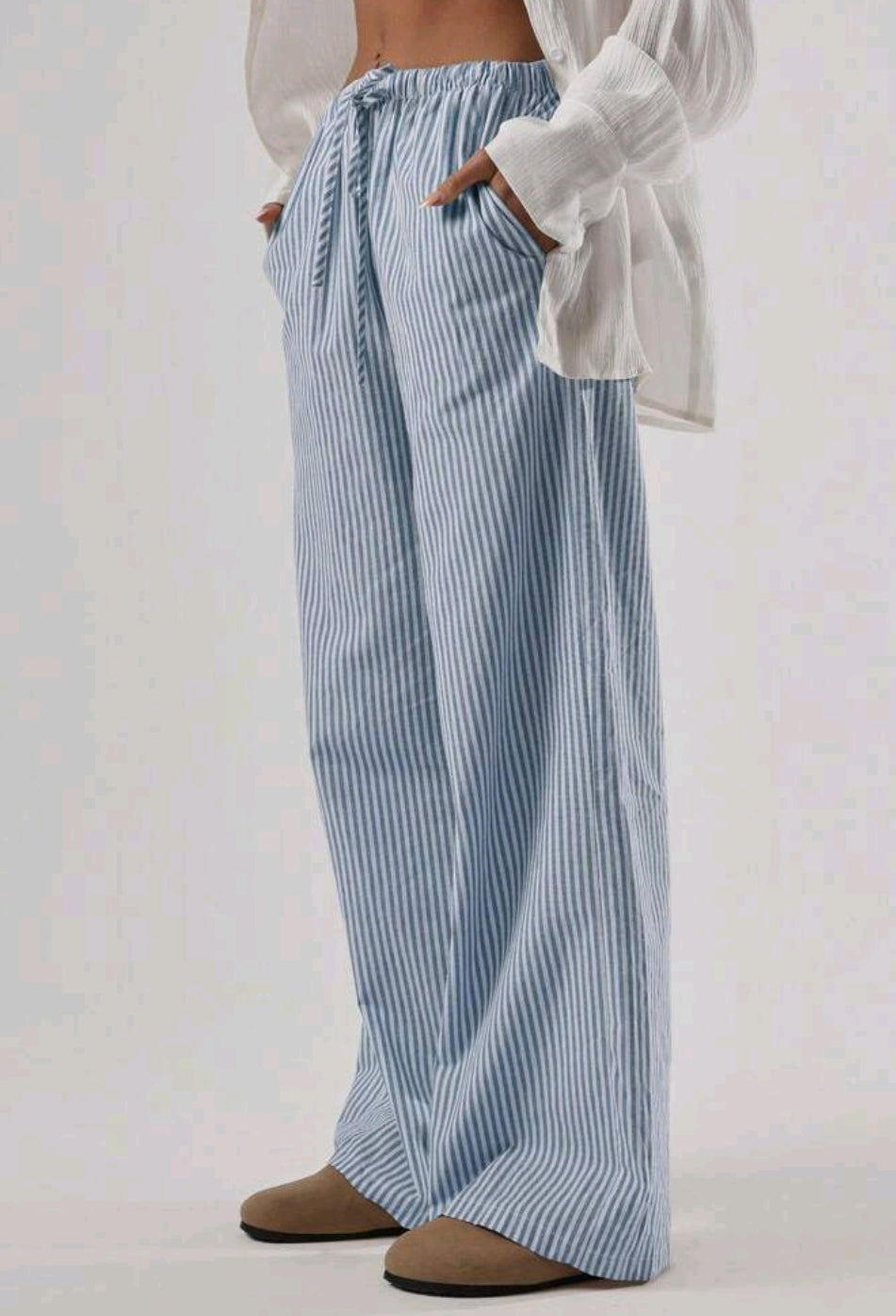 Stripe print pants