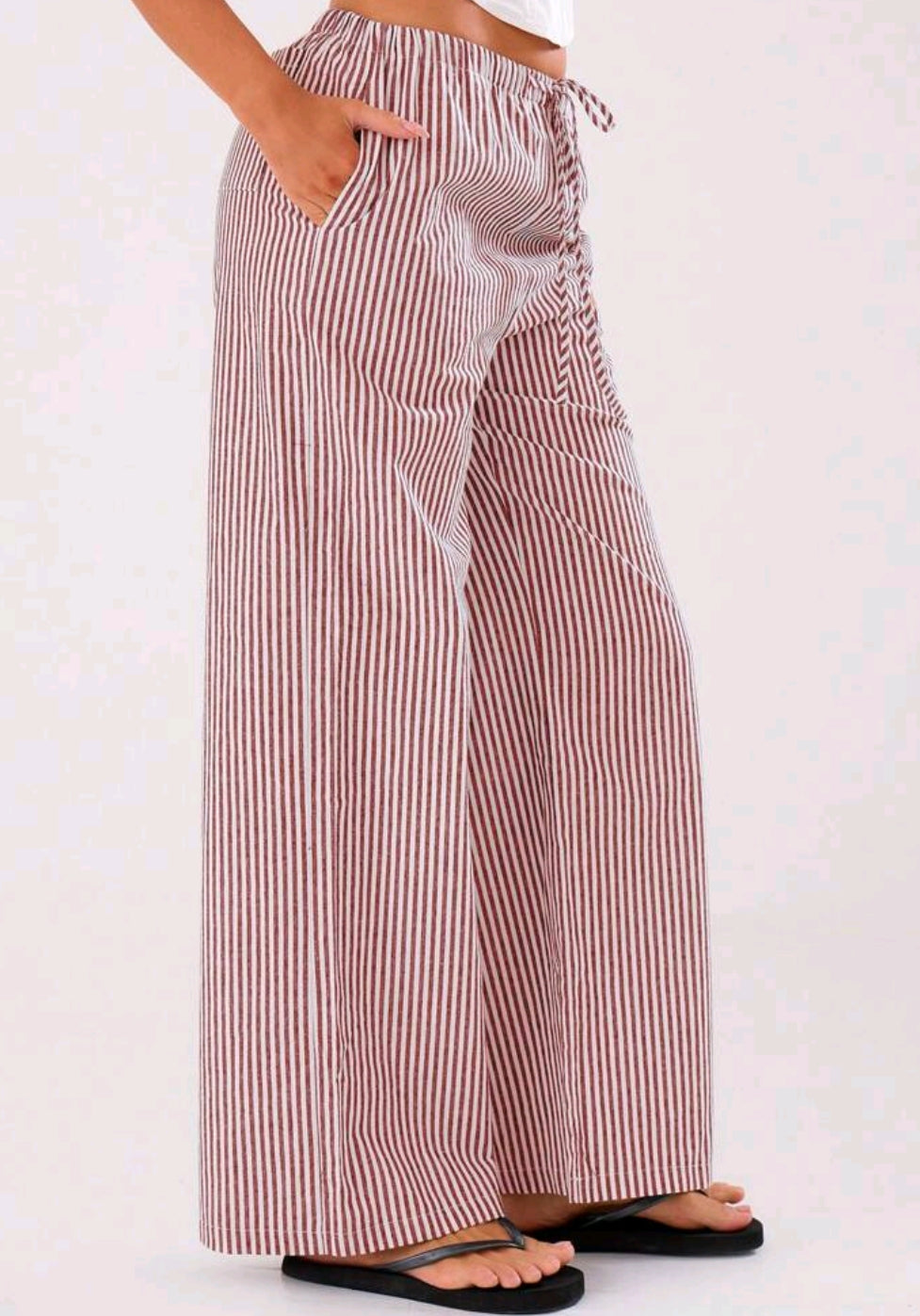 Stripe print pants