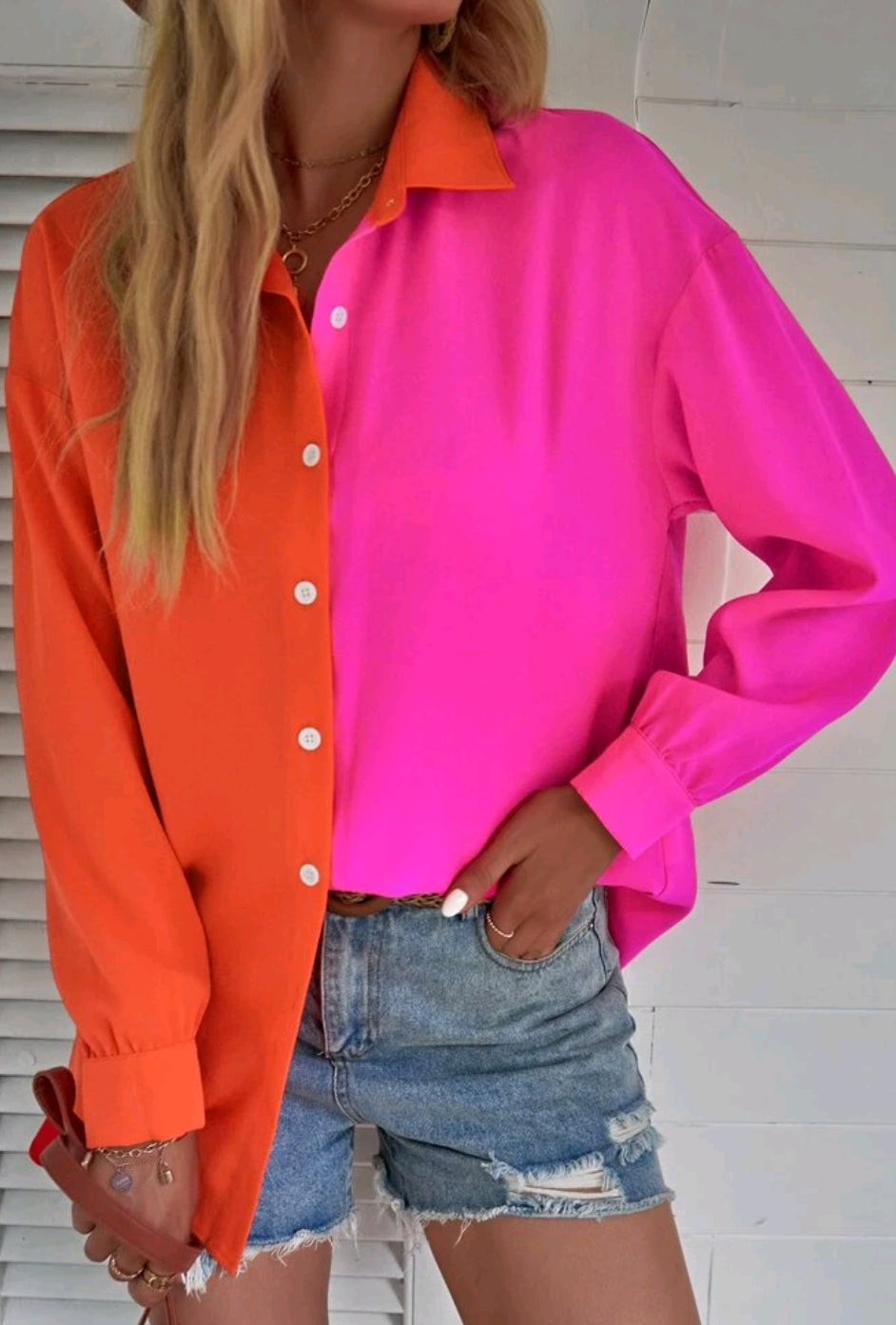 Split block button down