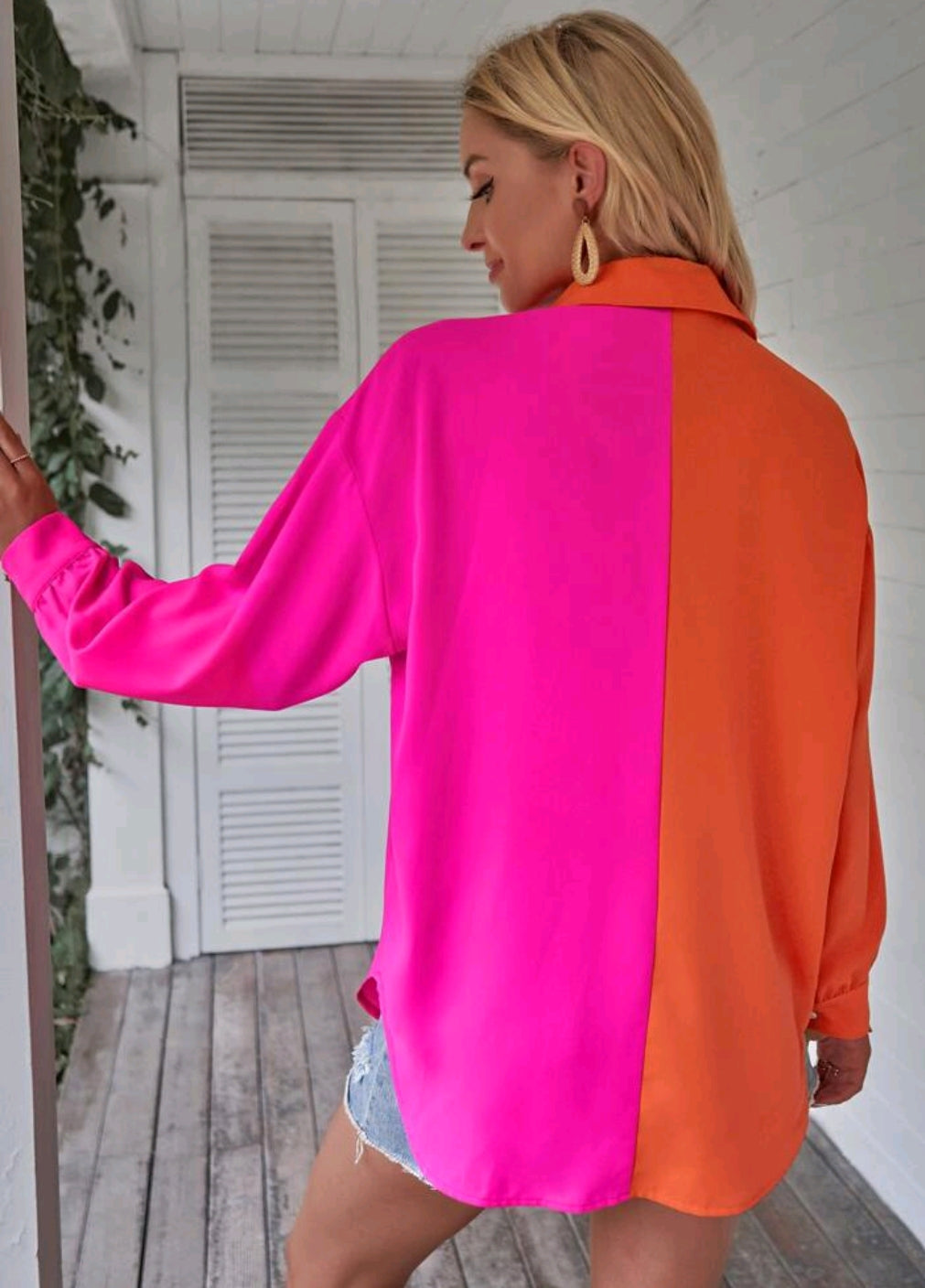 Split block button down