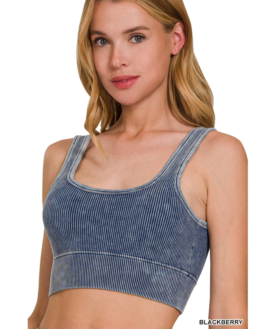 Washes ribbed bralette with pads