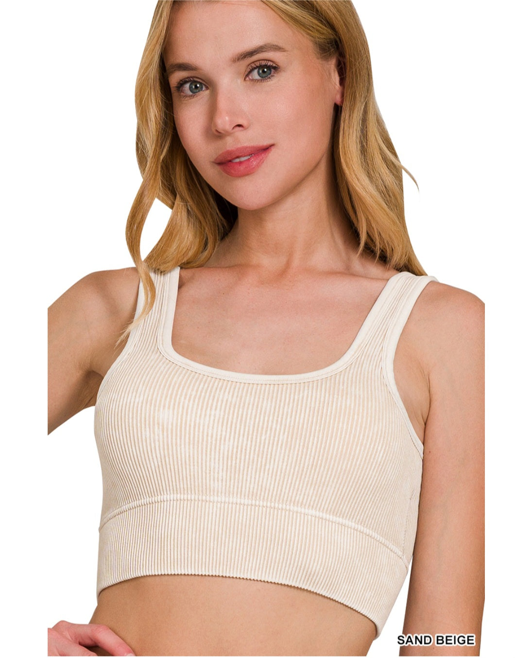 Washes ribbed bralette with pads