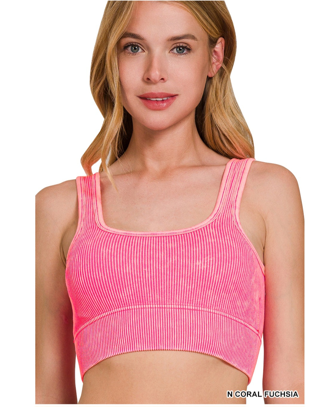 Washes ribbed bralette with pads