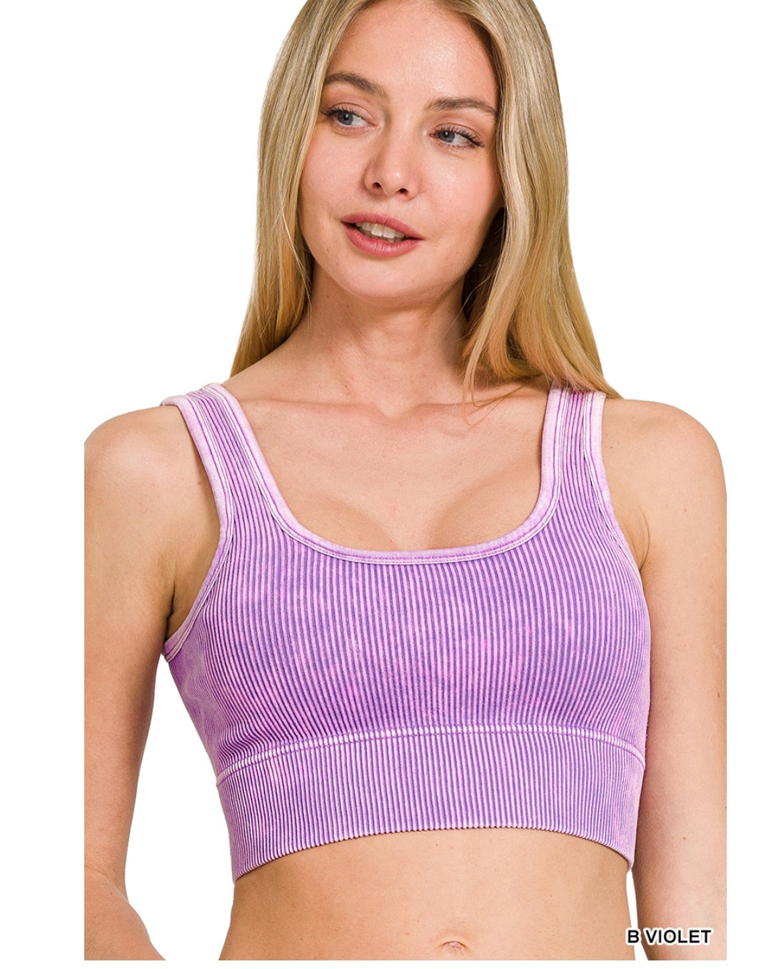 Washes ribbed bralette with pads