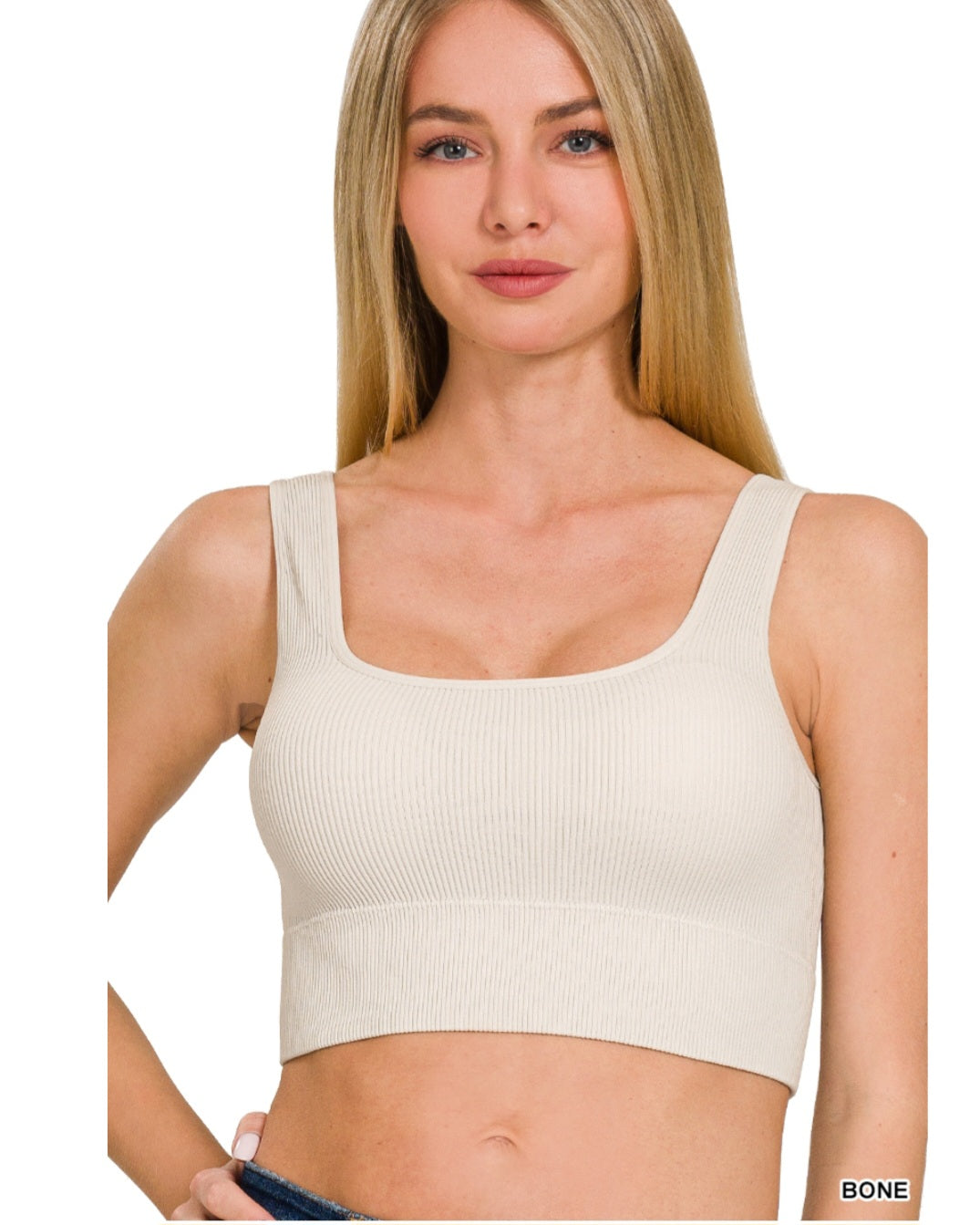 Square neck crop tank