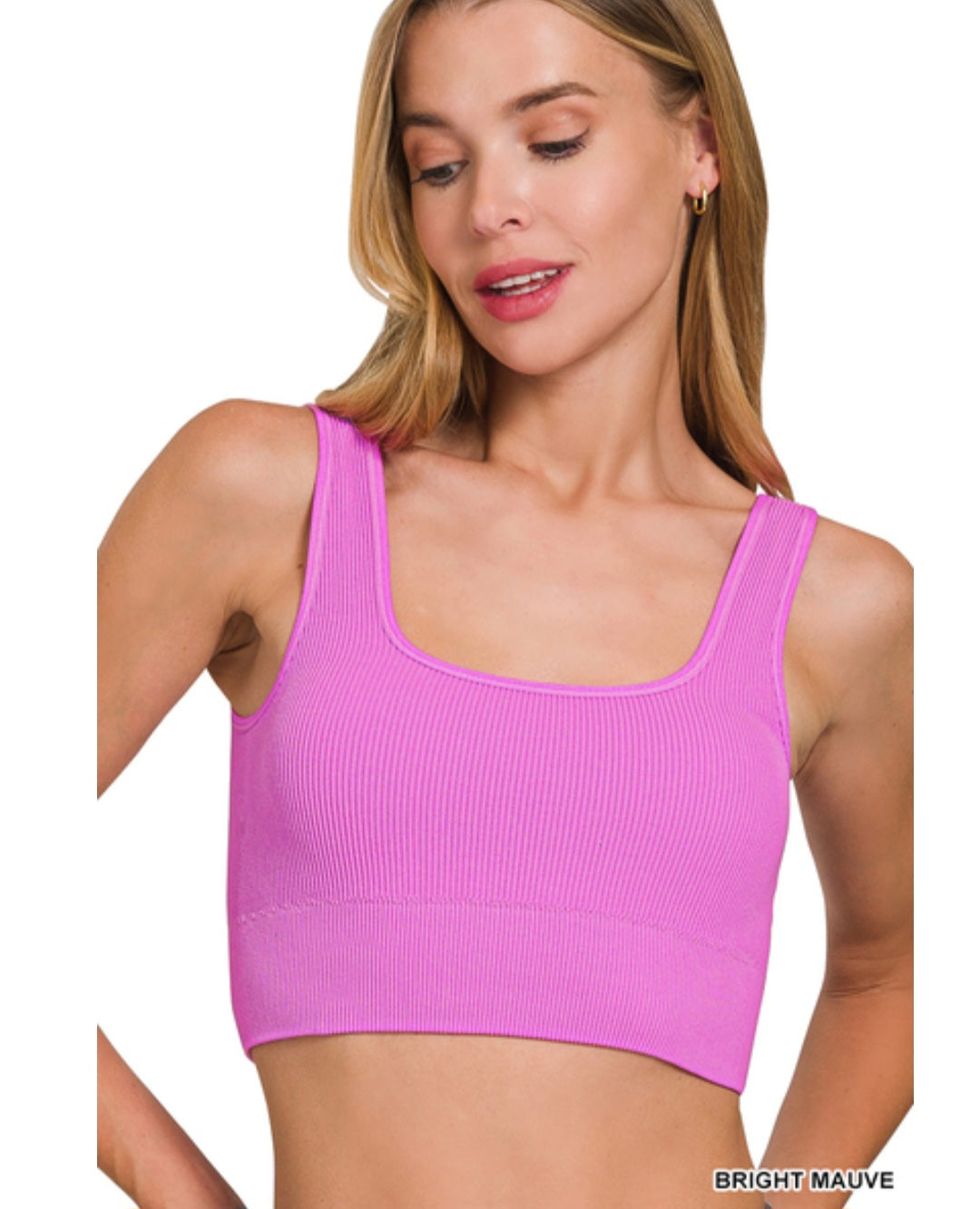 Square neck crop tank