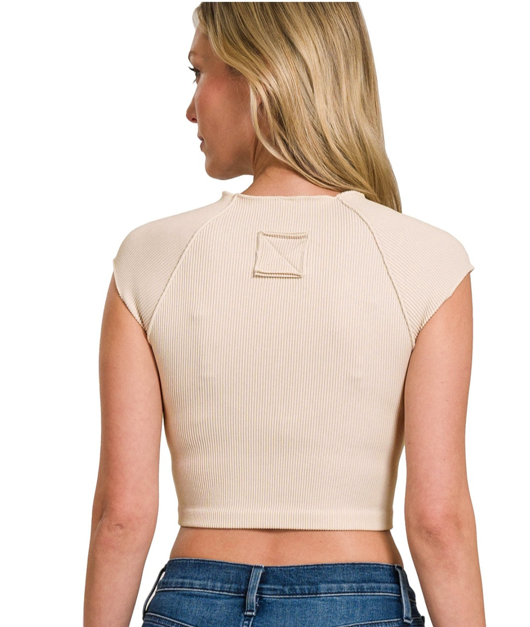 Short sleeve ribbed seamless crop