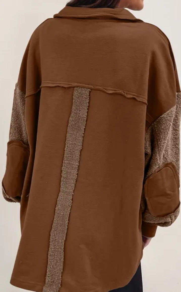 Textured oversize button down