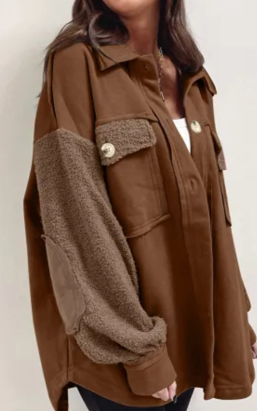 Textured oversize button down