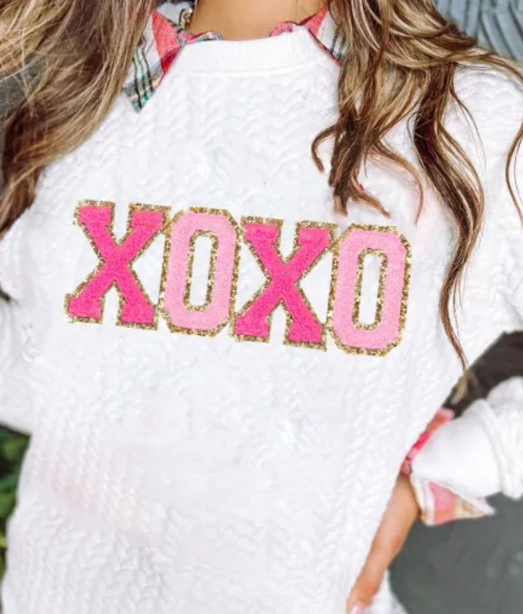 XOXO textured sweater
