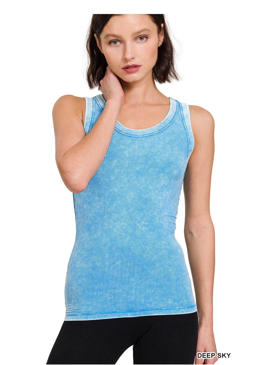 Washed scoop neck tank