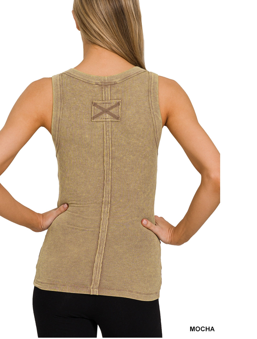 Washed scoop neck tank