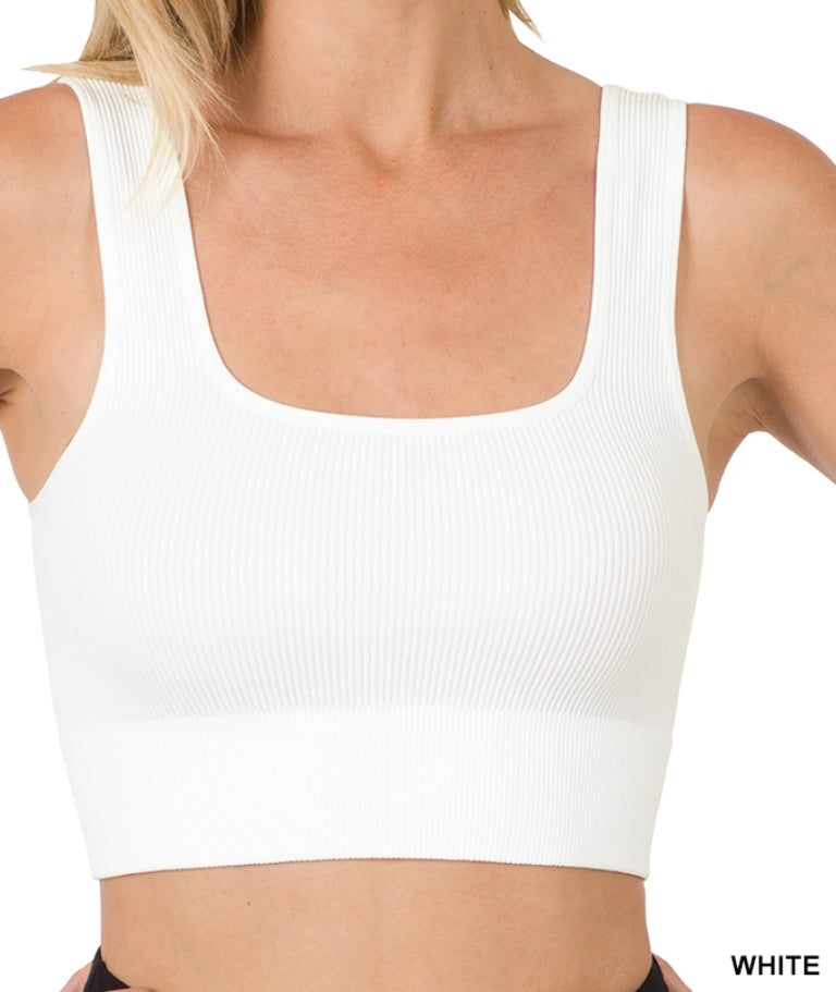 Square neck crop tank