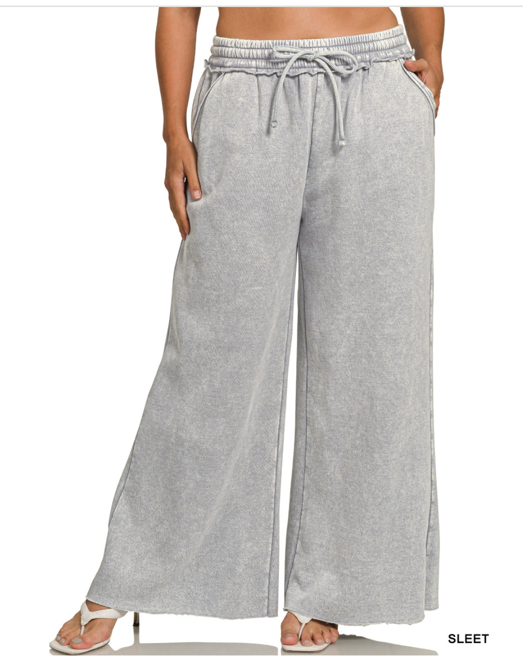 Acid wide leg raw hem sweatpants