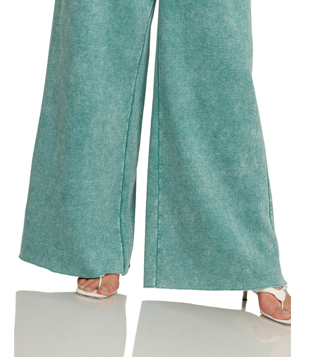 Acid wide leg raw hem sweatpants