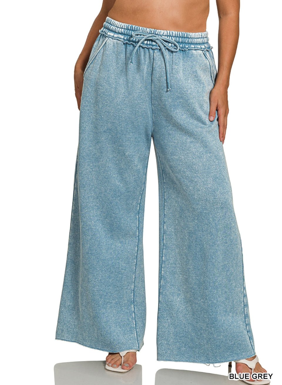 Acid wide leg raw hem sweatpants