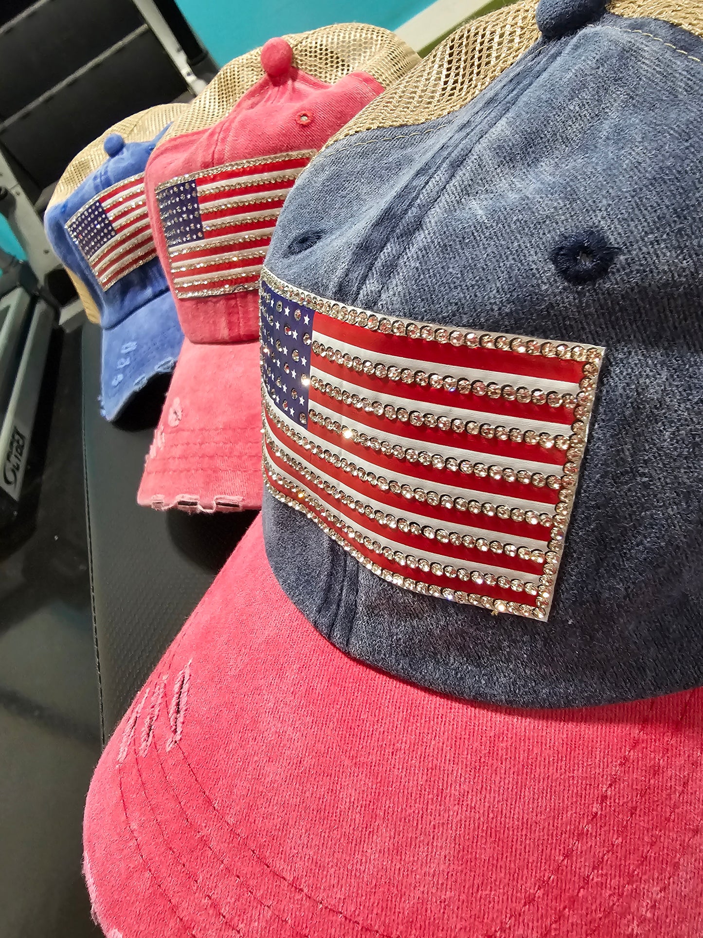 Bling flag hat