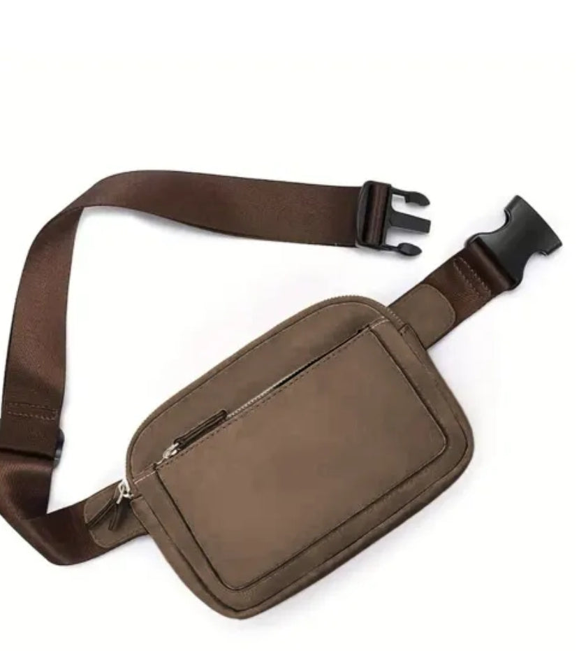 Leather color block crossbody