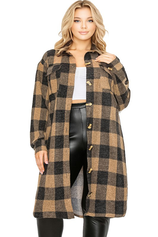 Plus Long Buffalo Check Flannel