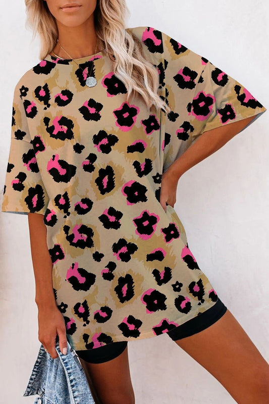 Leopard Print Short Sleeve T Shirt