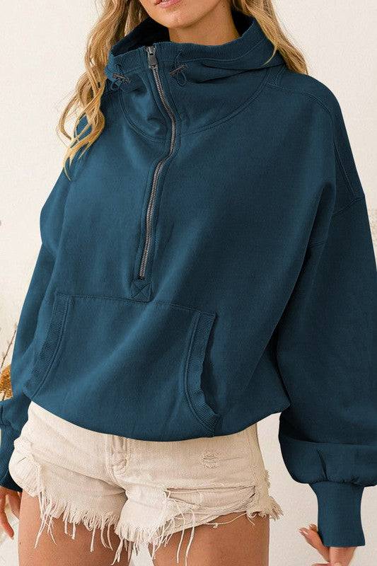 Cowl Neck zip up sweatshirt