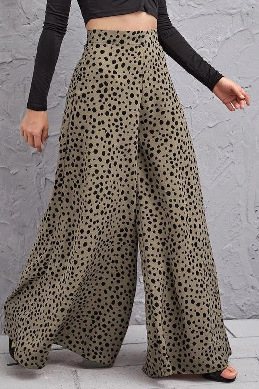 Wide Leg Leopard Pants