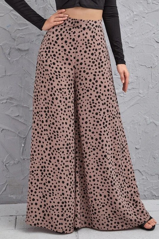 Wide Leg Leopard Pants