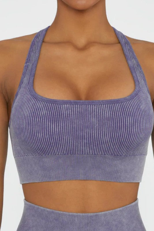 Acid washed sports bra