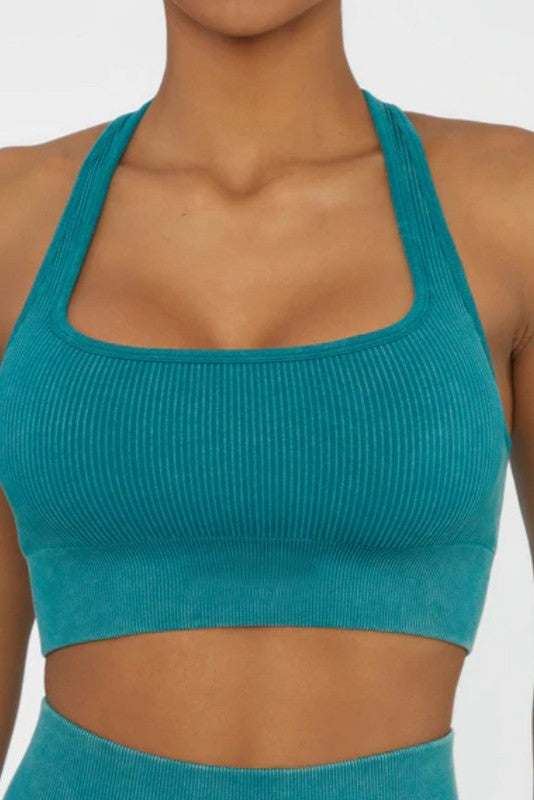 Acid washed sports bra