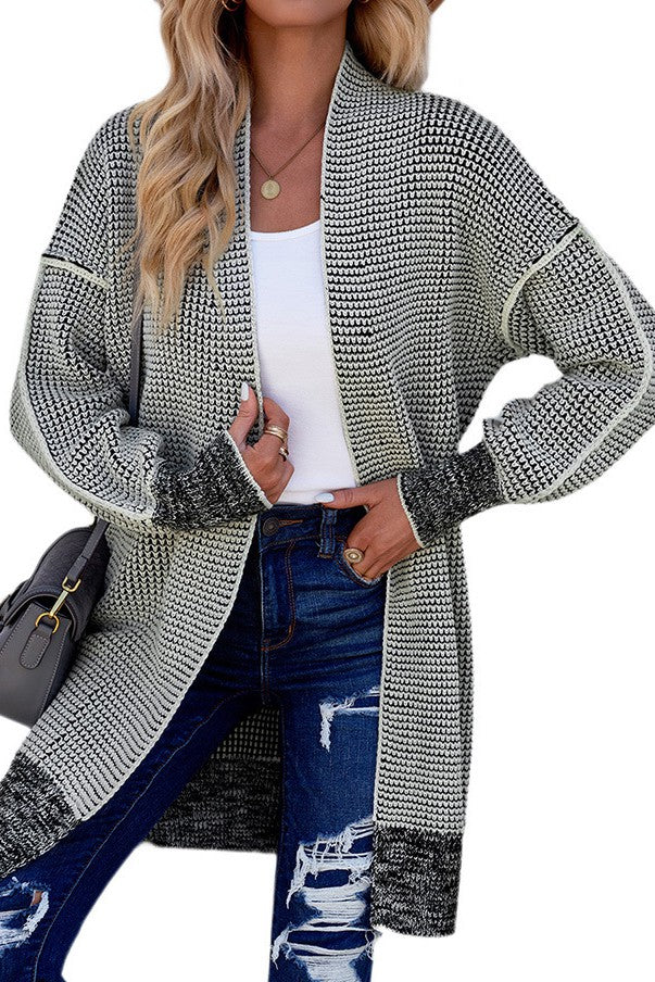 Waffle long cardigan