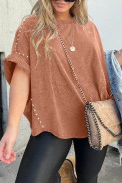 Oversize Mineral shirt with rivets