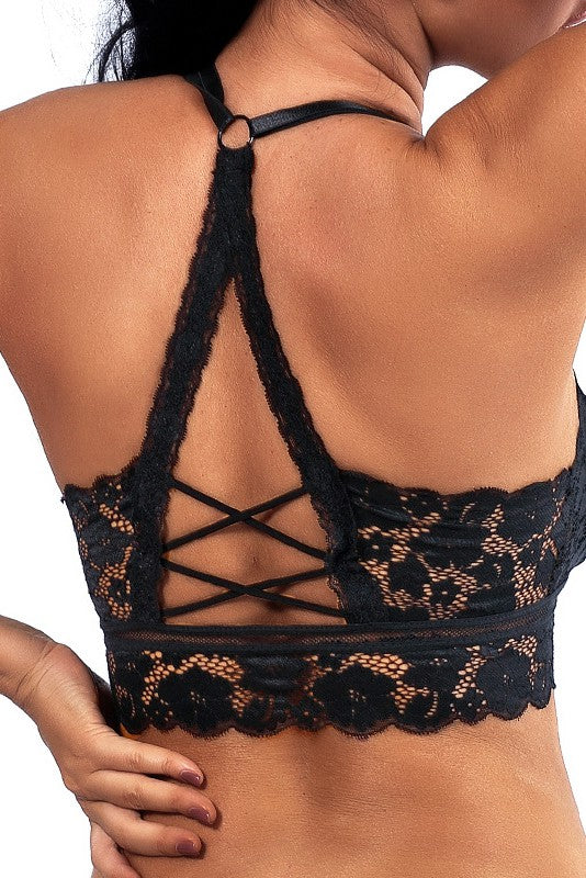 Lace crisscross bralette