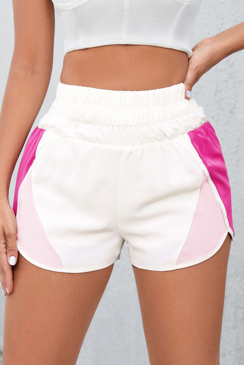 Color block highwaisted active shorts