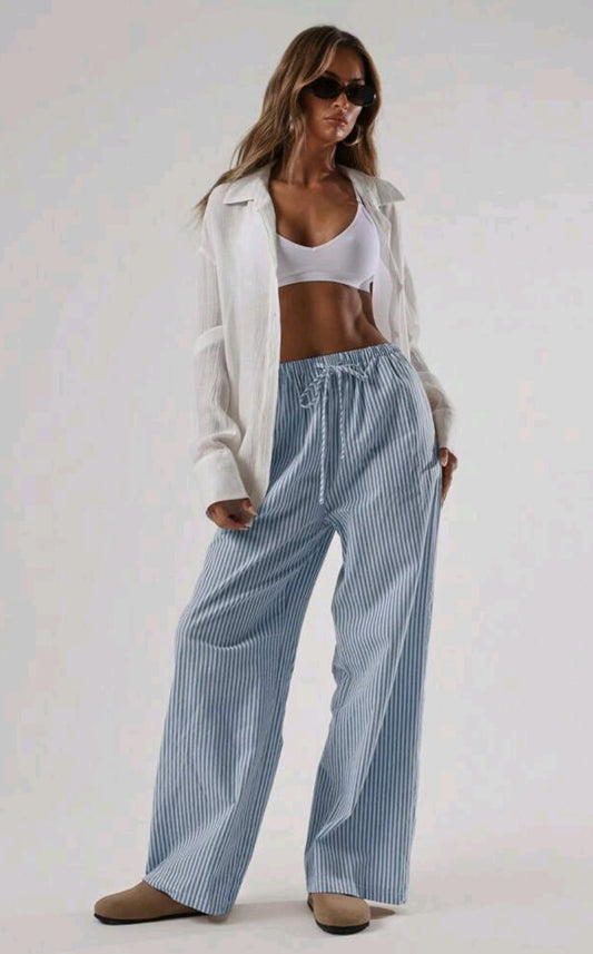 Stripe print pants