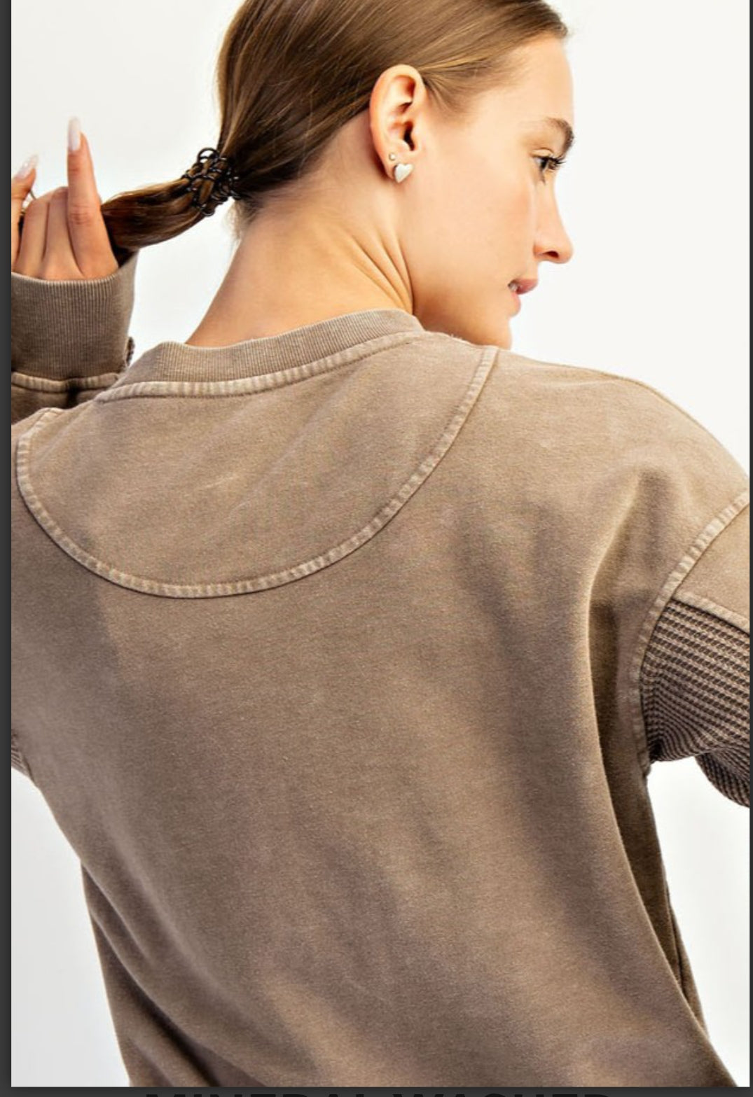 Washed quarter snap pullover