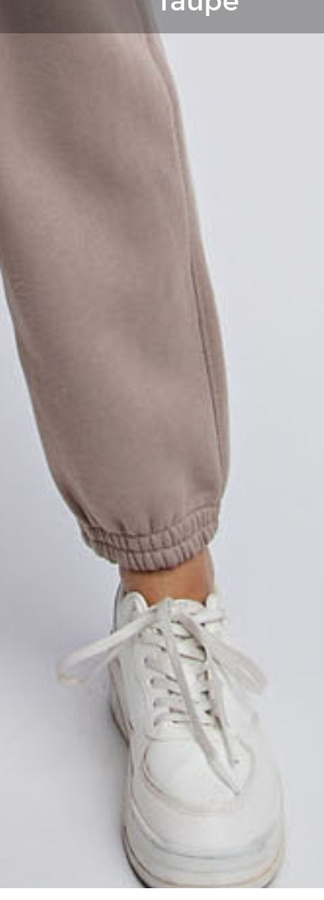 Fleece French terry ribbed sweatpants