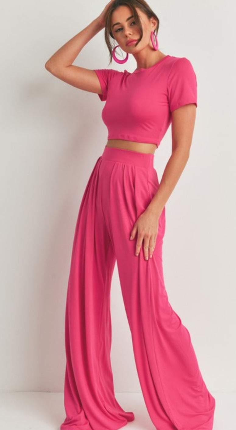 Cropped top Palazzo pants set