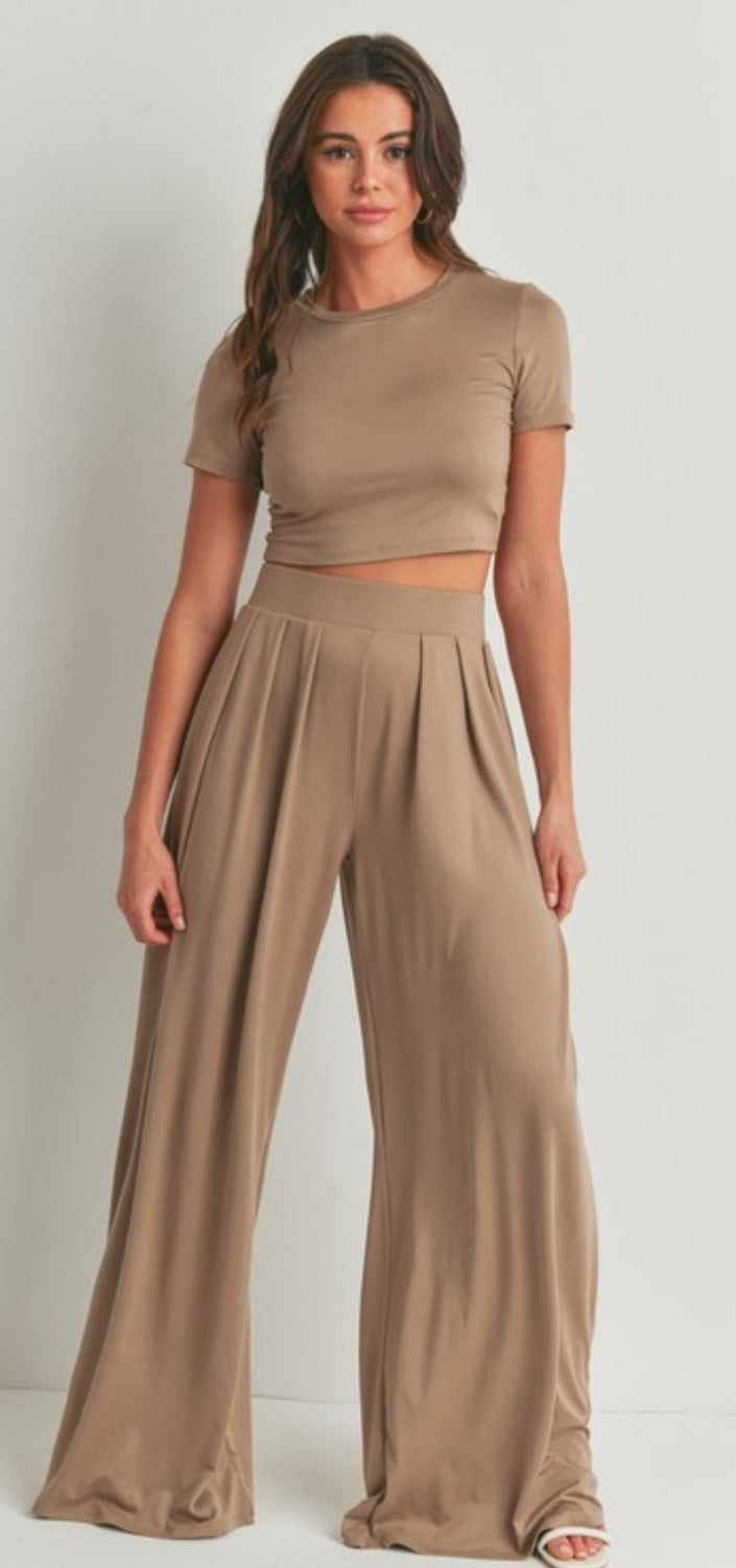 Cropped top Palazzo pants set