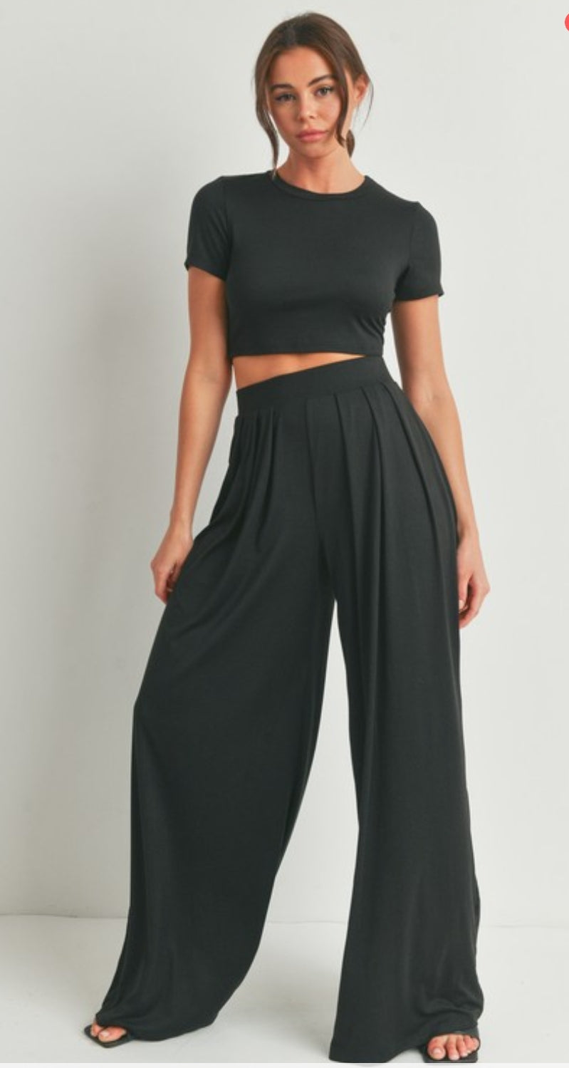 Cropped top Palazzo pants set