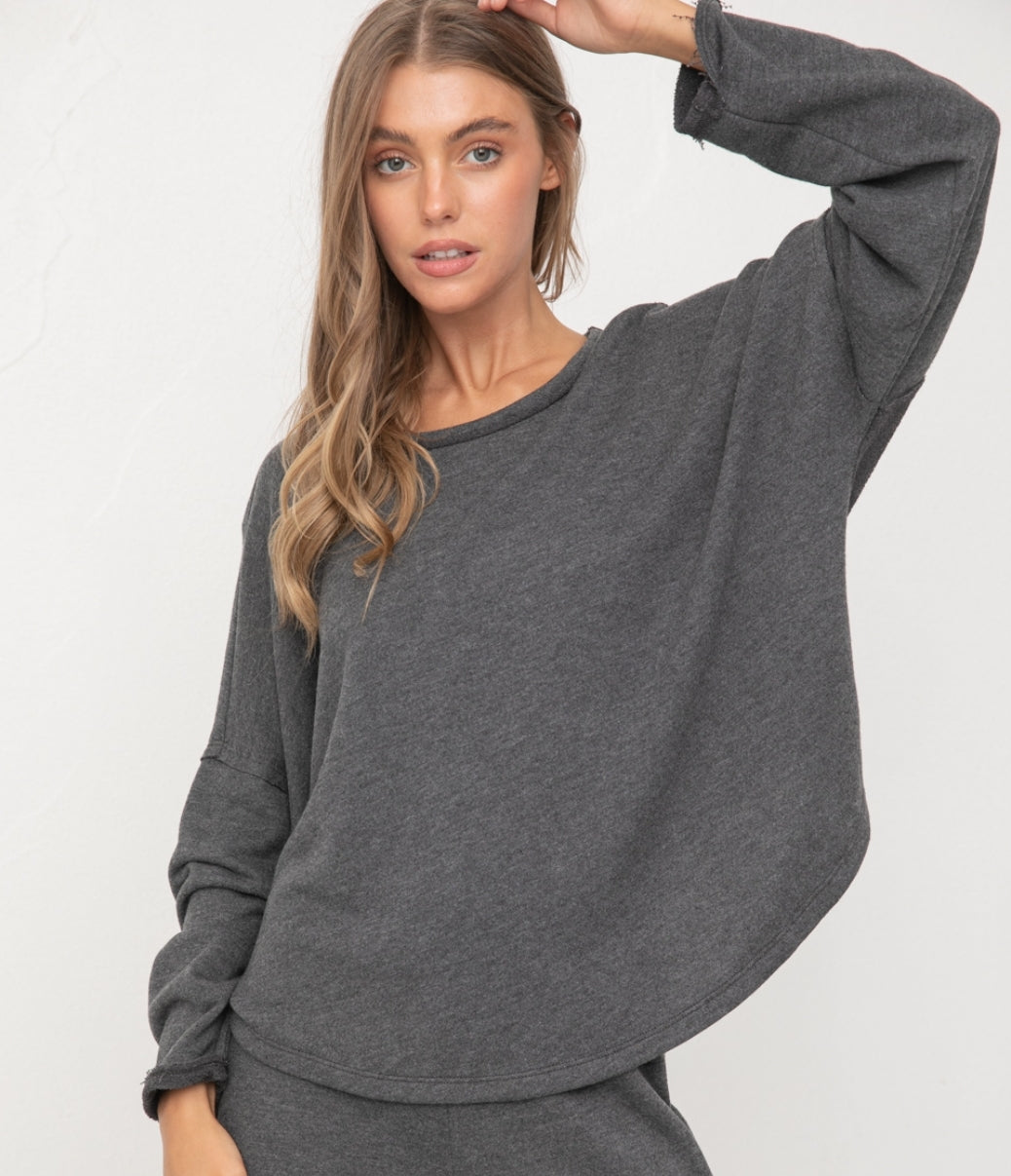 Lightweight sweatshirt with cut-out detail