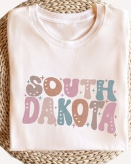 South Dakota bubble letter shirt