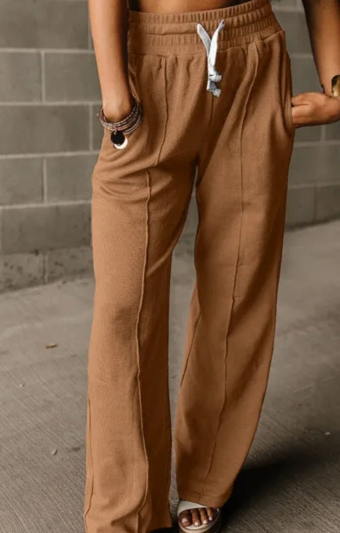 Wide leg casual pants