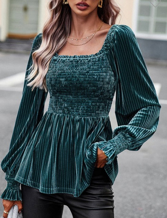 Velvet babydoll top