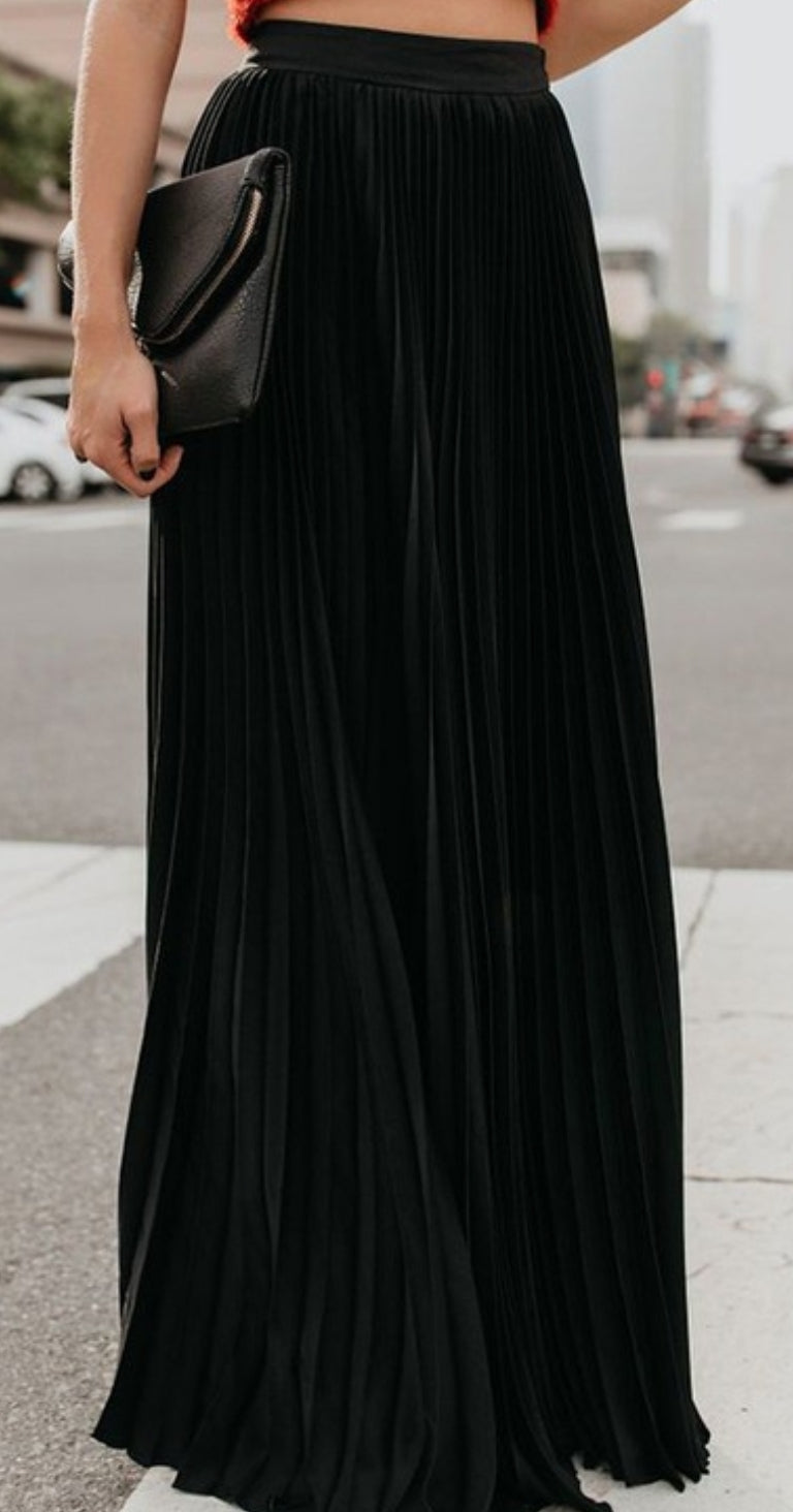 Pleeted long skirt