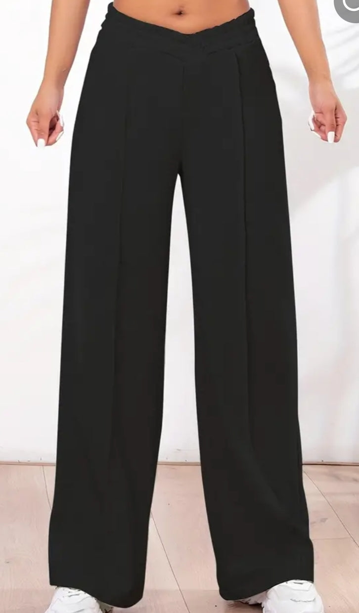 Crossover wide leg sweatpants