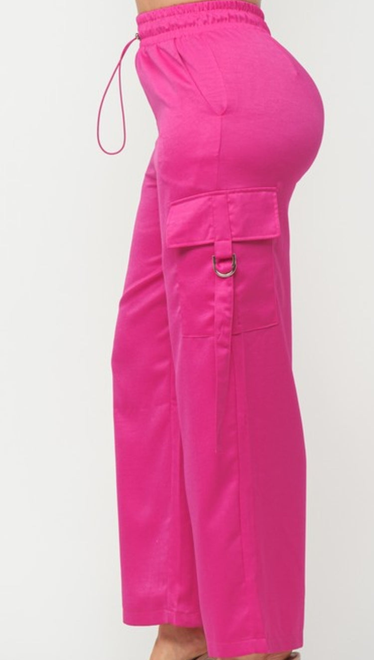 Satin Cargo pants