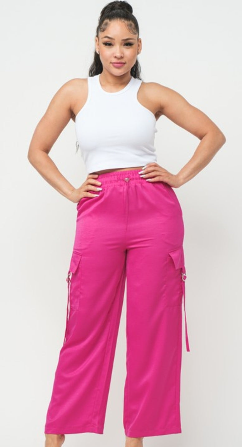 Satin Cargo pants
