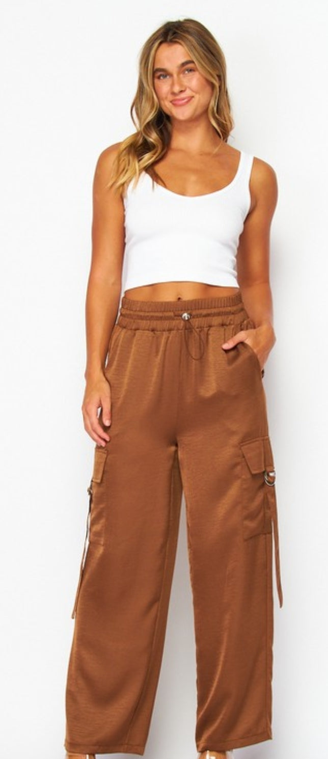 Satin Cargo pants